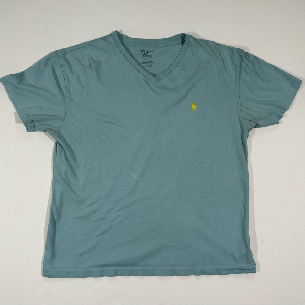Seafoam green / blue polo v neck